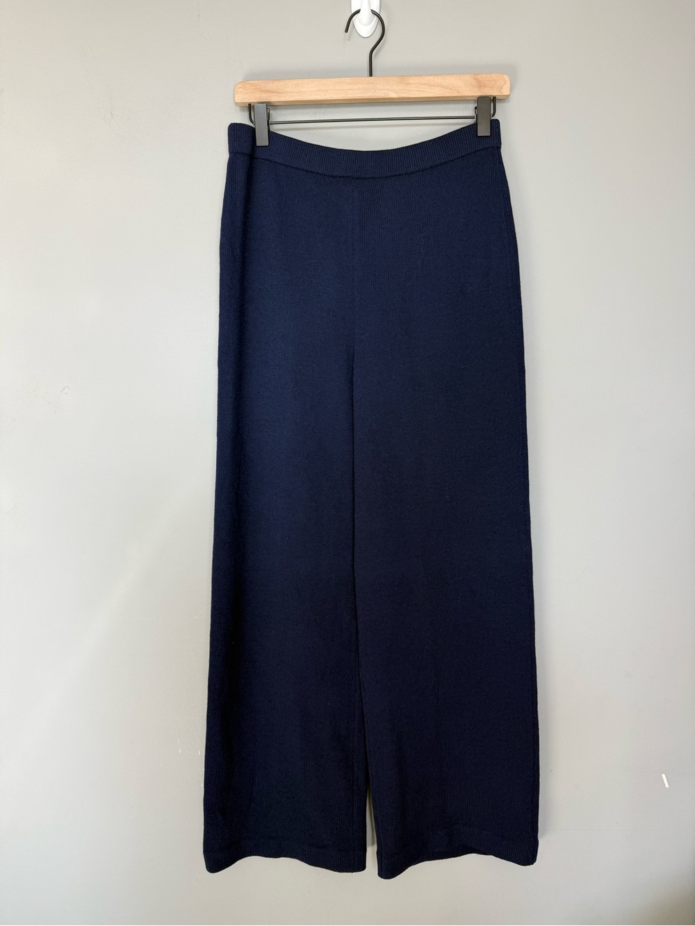 St. John Navy Knit Wide-Leg Pants size 6
